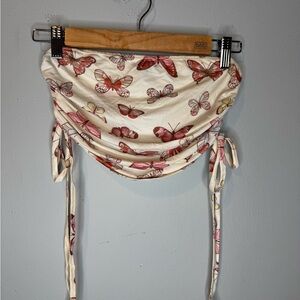 Y2K style butterfly crop top side ties small